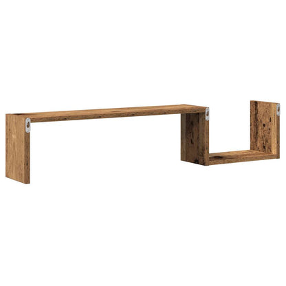 Wandregale 2 Stk. Altholz-Optik 100x15x20 cm Holzwerkstoff