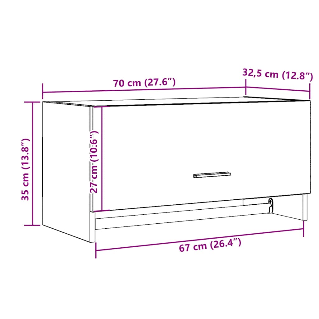 Wandschrank Altholz-Optik 70x32,5x35 cm Holzwerkstoff