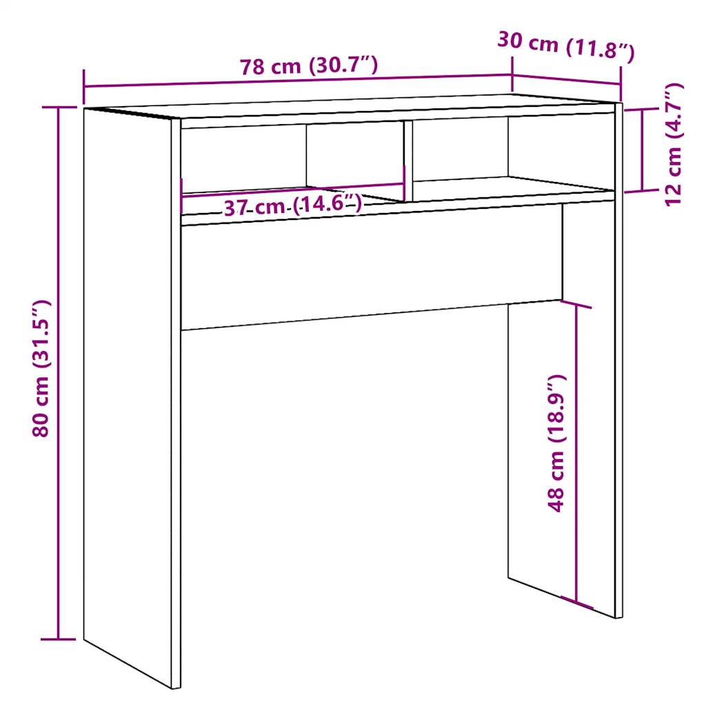 Konsolentisch Altholz-Optik 78x30x80 cm Holzwerkstoff