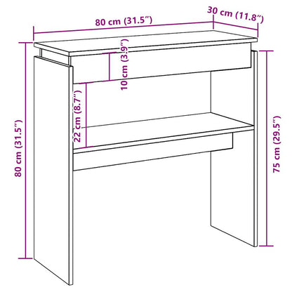 Konsolentisch Altholz-Optik 80x30x80 cm Holzwerkstoff