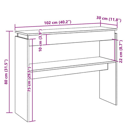 Konsolentisch Altholz-Optik 80x30x102 cm Holzwerkstoff