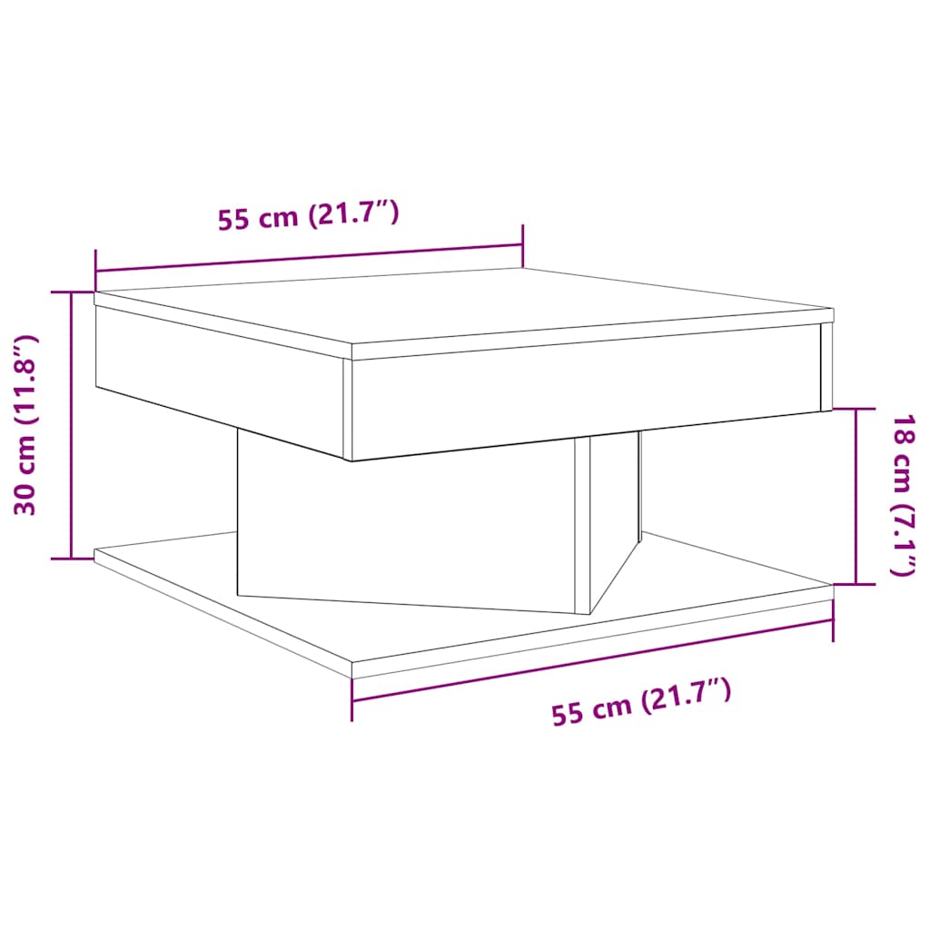 Couchtisch Altholz-Optik 55x55x30 cm Holzwerkstoff