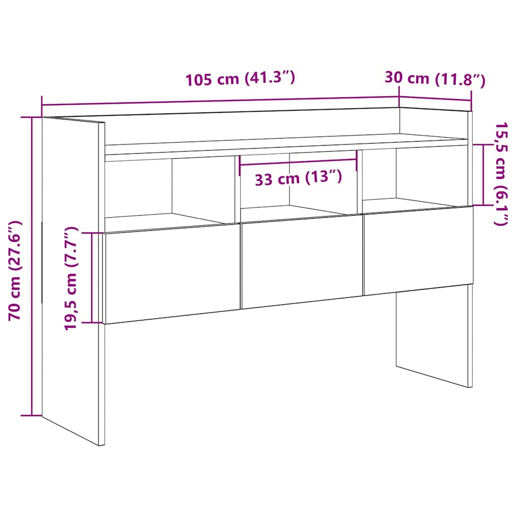 Sideboard Altholz-Optik 105x30x70 cm Holzwerkstoff