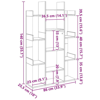 Bücherregal Altholz-Optik 86x25,5x140 cm Holzwerkstoff