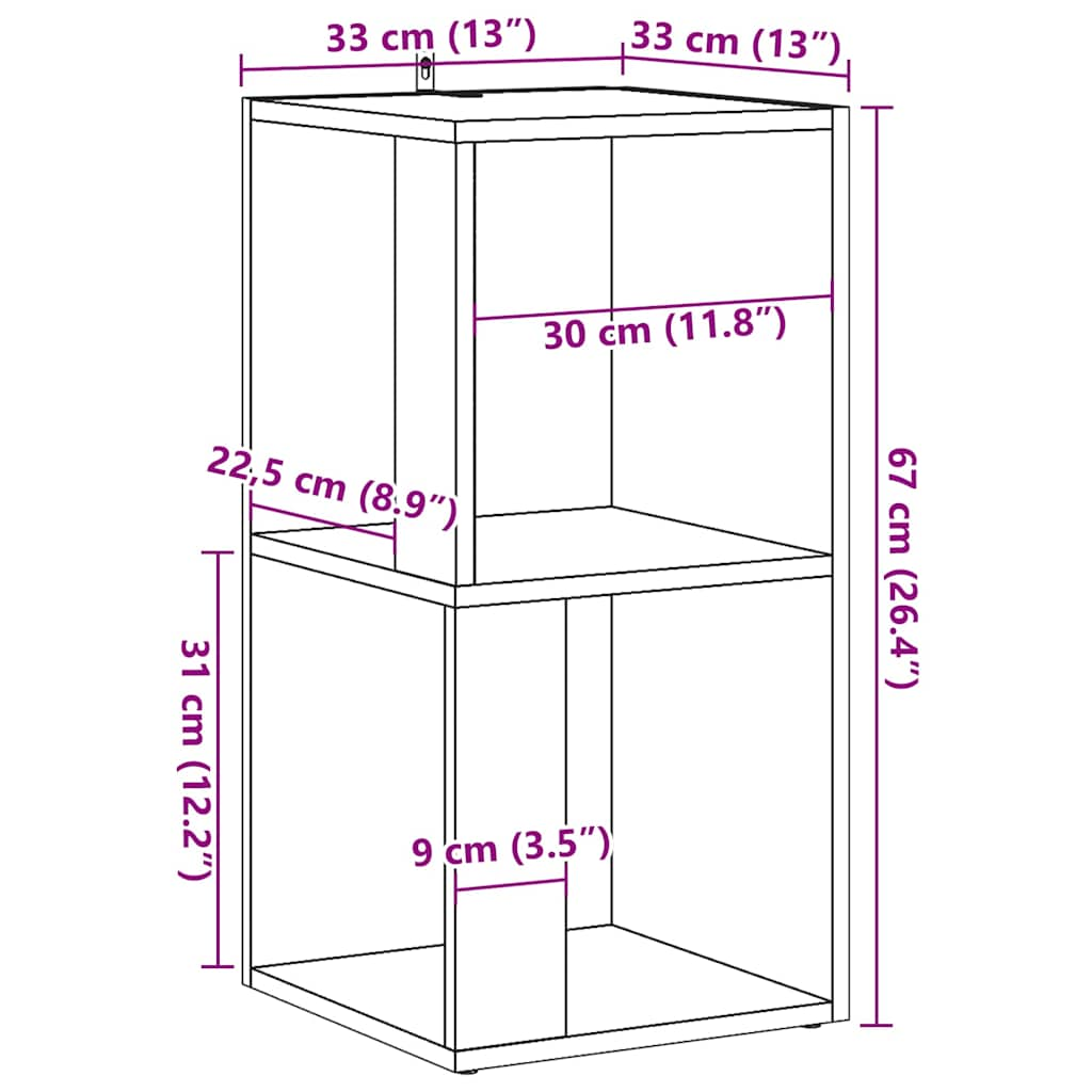 Eckregal Altholz-Optik 33x33x67 cm Holzwerkstoff