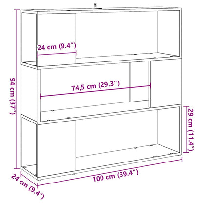 Bücherregal/Raumteiler Altholz-Optik 100x24x94 cm