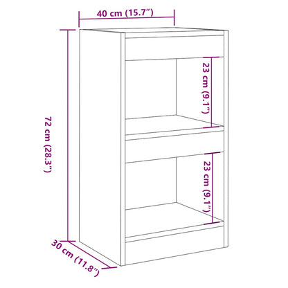 Bücherregal/Raumteiler Altholz-Optik 40x30x72 cm