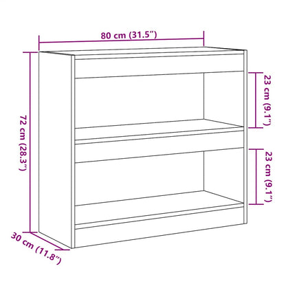 Bücherregal/Raumteiler Altholz-Optik 80x30x72 cm