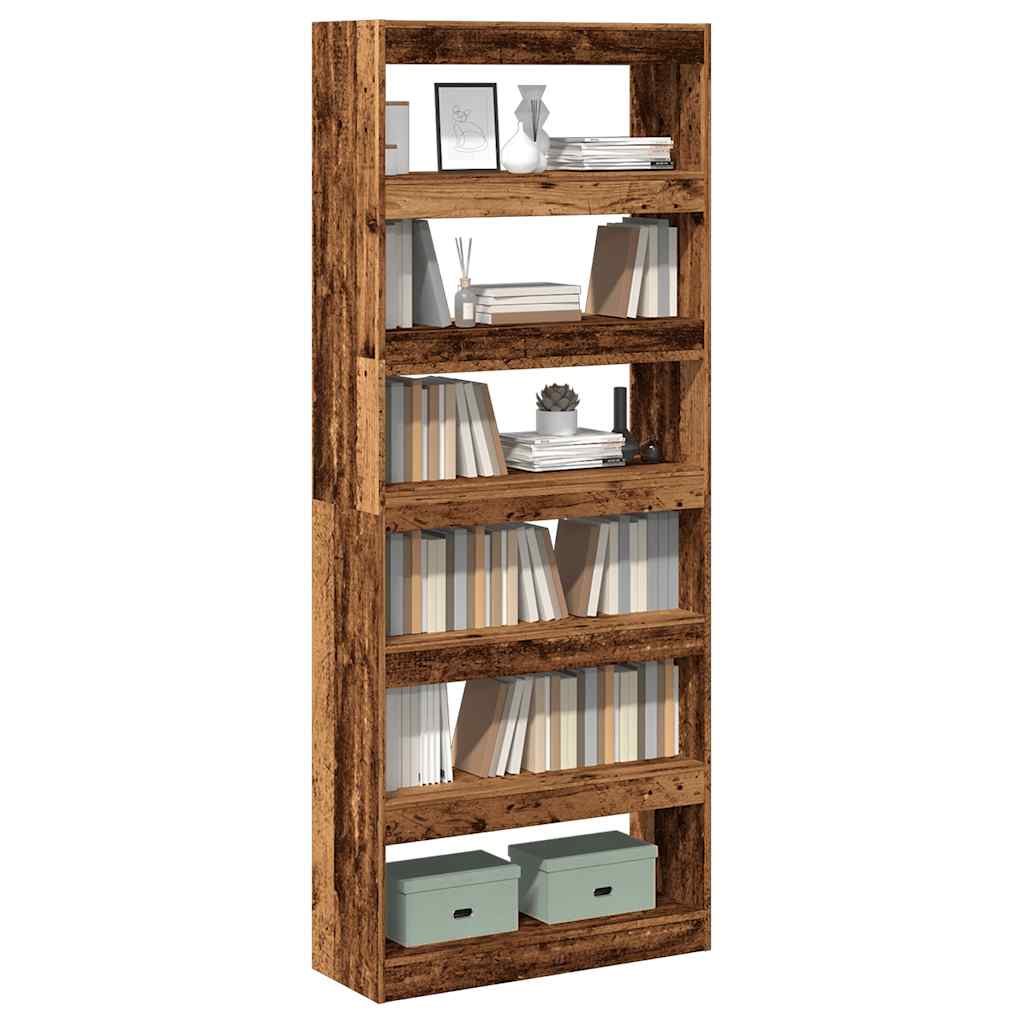 Bücherregal/Raumteiler Altholz-Optik 80x30x198 cm