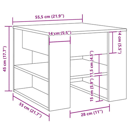 Couchtisch Altholz-Optik 55,5x55x45 cm Holzwerkstoff