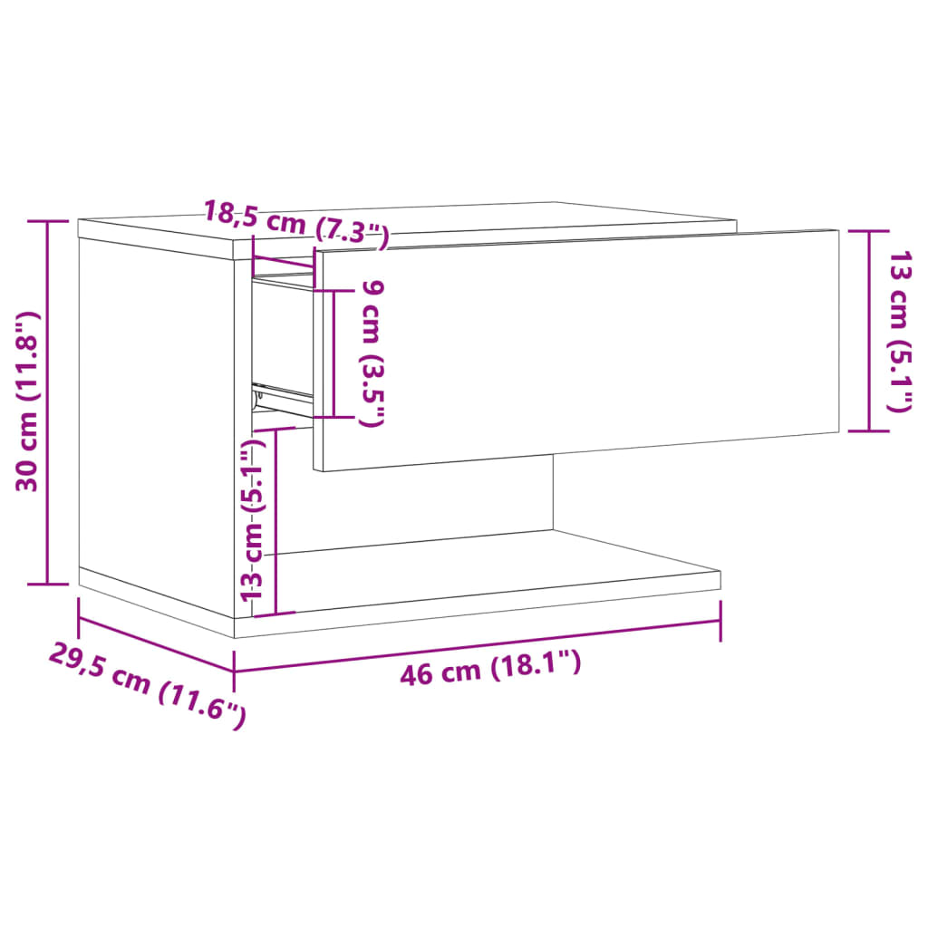 Wand-Nachttische 2 Stk. Altholz-Optik