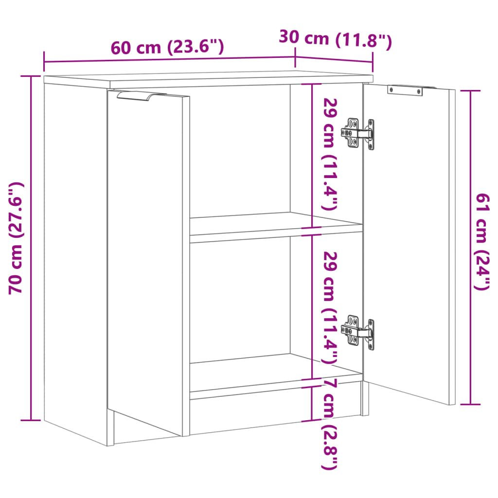 Sideboard Altholz-Optik 60x30x70 cm Holzwerkstoff