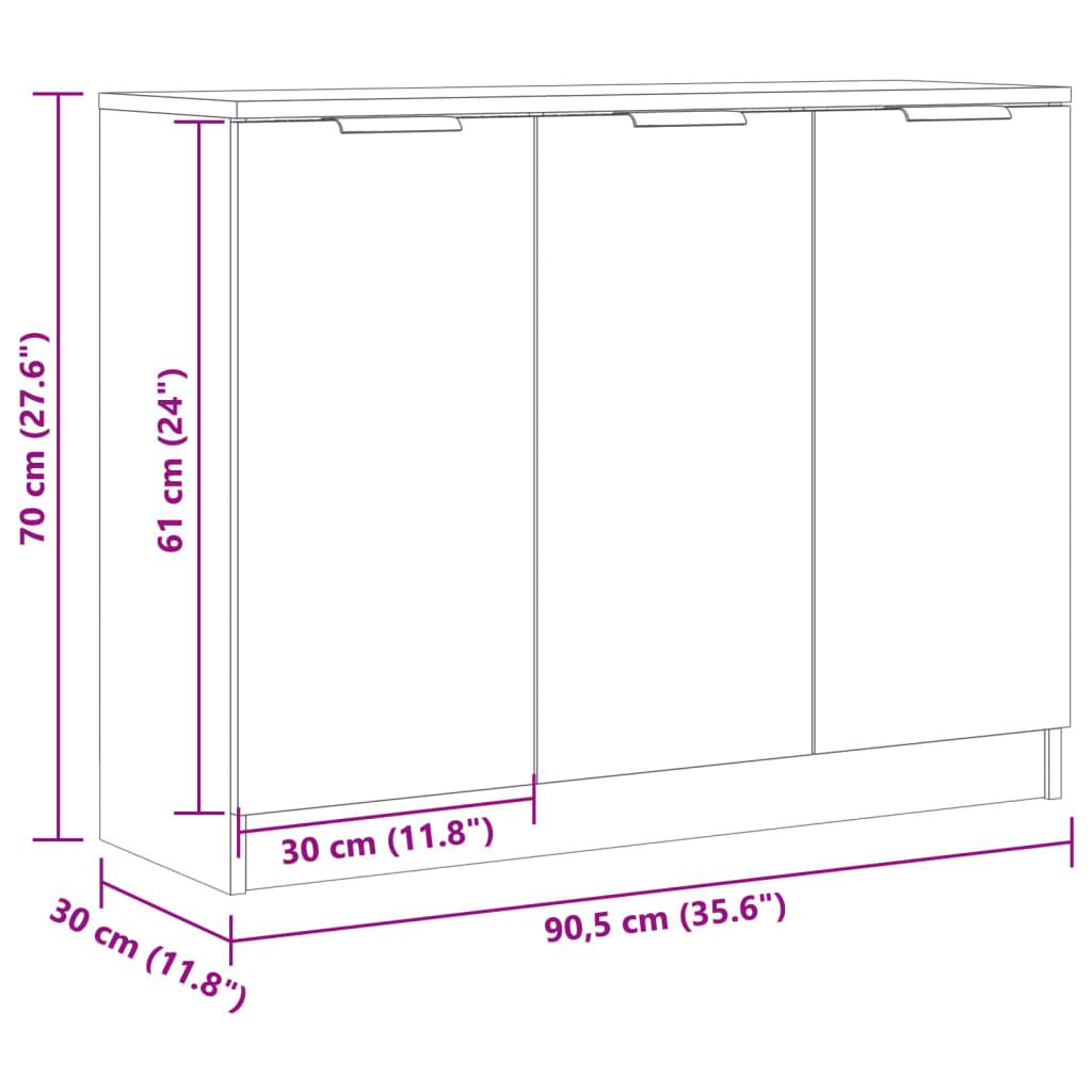 Sideboard Altholz-Optik 90,5x30x70 cm Holzwerkstoff