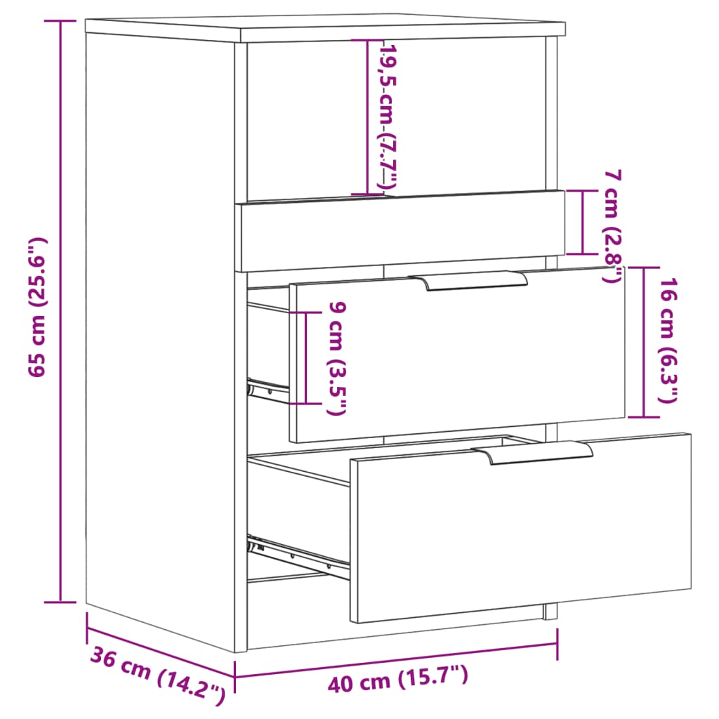 Nachttisch Altholz-Optik 40x36x65 cm Holzwerkstoff