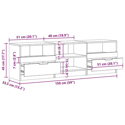 TV-Schrank Altholz-Optik 150x33,5x45 cm Holzwerkstoff