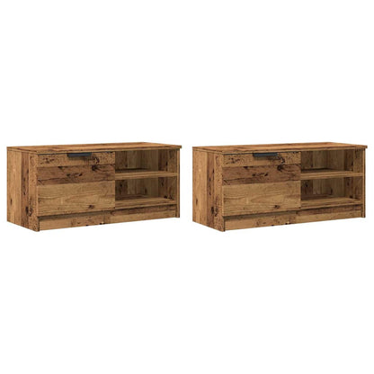 TV-Schränke 2 Stk. Altholz-Optik 80x35x36,5 cm Holzwerkstoff