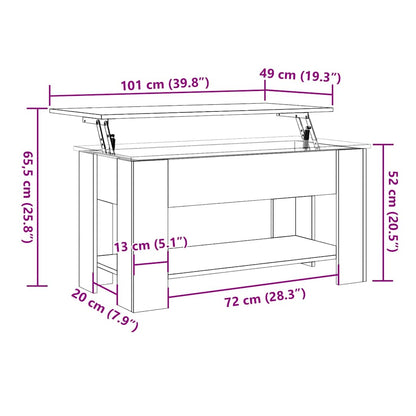 Couchtisch Altholz-Optik 101x49x52 cm Holzwerkstoff