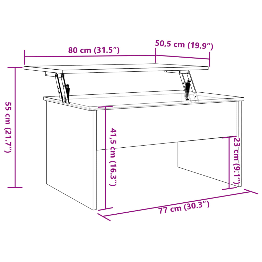 Couchtisch Altholz-Optik 80x50,5x41,5 cm Holzwerkstoff