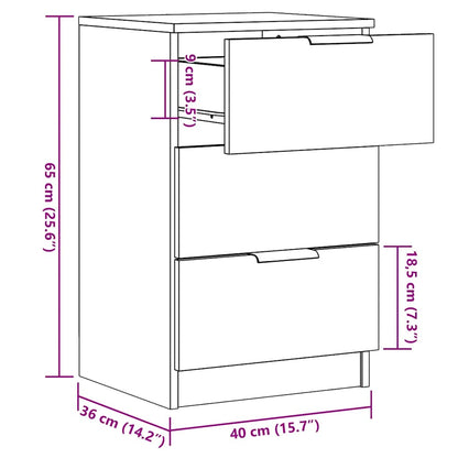 Nachttisch Altholz-Optik 40x36x65 cm Holzwerkstoff