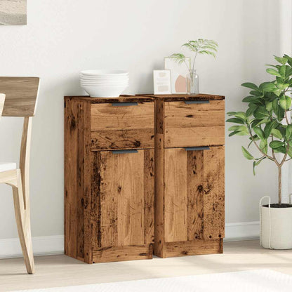 Sideboards 2 Stk. Altholz-Optik 30x30x70 cm Holzwerkstoff