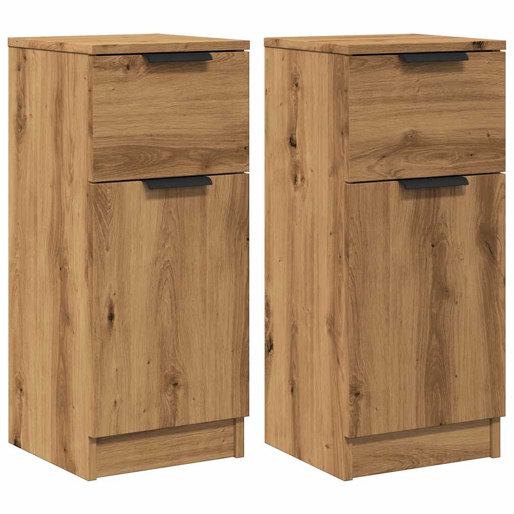 Sideboards 2 Stk. Artisan-Eiche 30x30x70 cm Holzwerkstoff