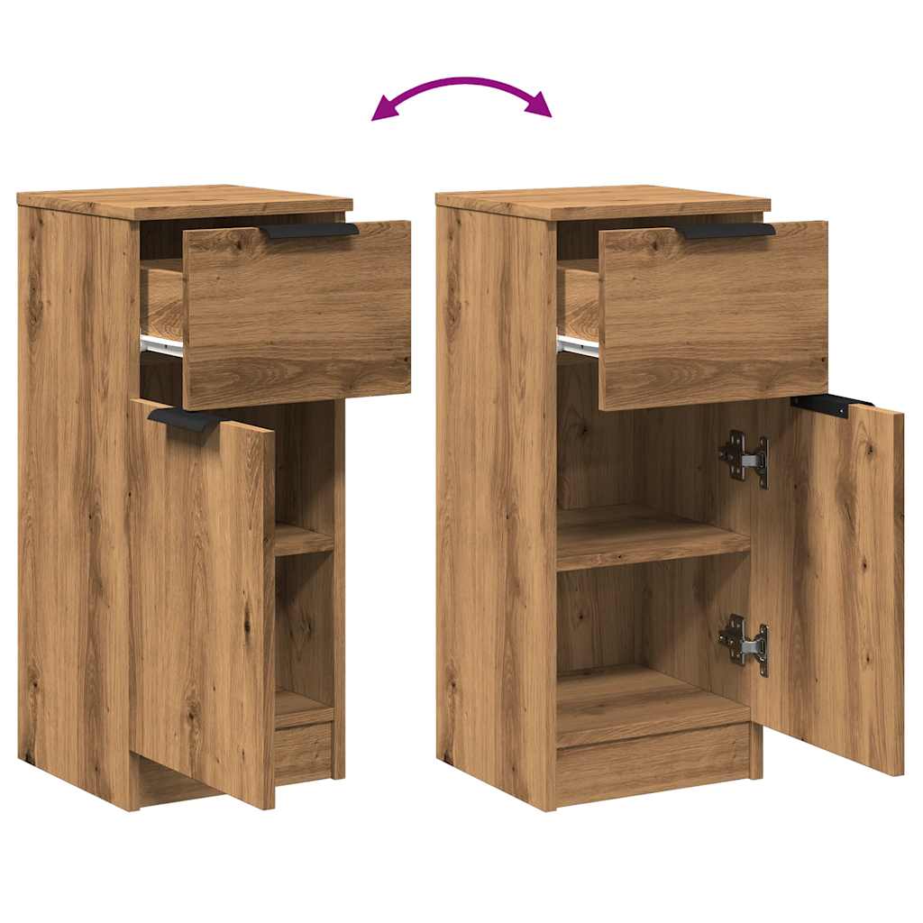 Sideboards 2 Stk. Artisan-Eiche 30x30x70 cm Holzwerkstoff