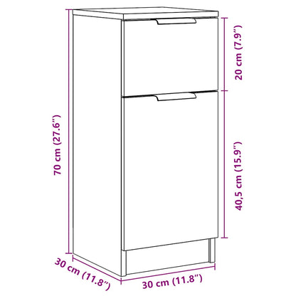 Sideboards 2 Stk. Artisan-Eiche 30x30x70 cm Holzwerkstoff