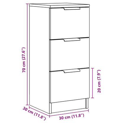 Sideboards 2 Stk. Altholz-Optik 30x30x70 cm Holzwerkstoff