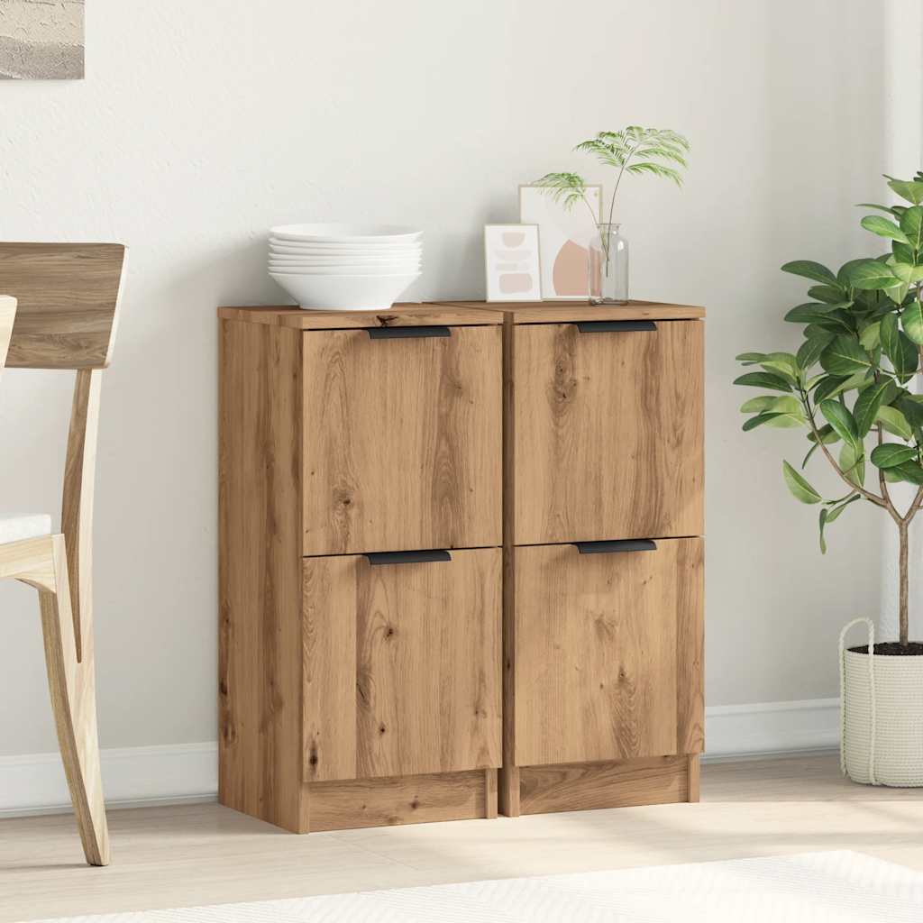 Sideboards 2 Stk. Artisan-Eiche 30x30x70 cm Holzwerkstoff