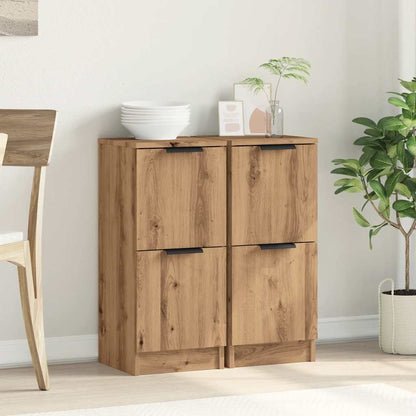 Sideboards 2 Stk. Artisan-Eiche 30x30x70 cm Holzwerkstoff