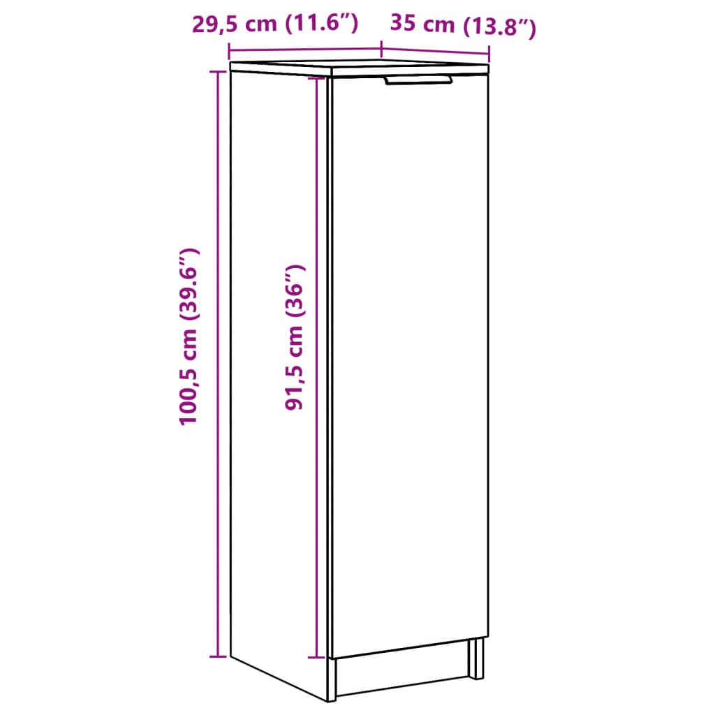 Schuhschrank Altholz-Optik 29,5x35x100,5 cm Holzwerkstoff