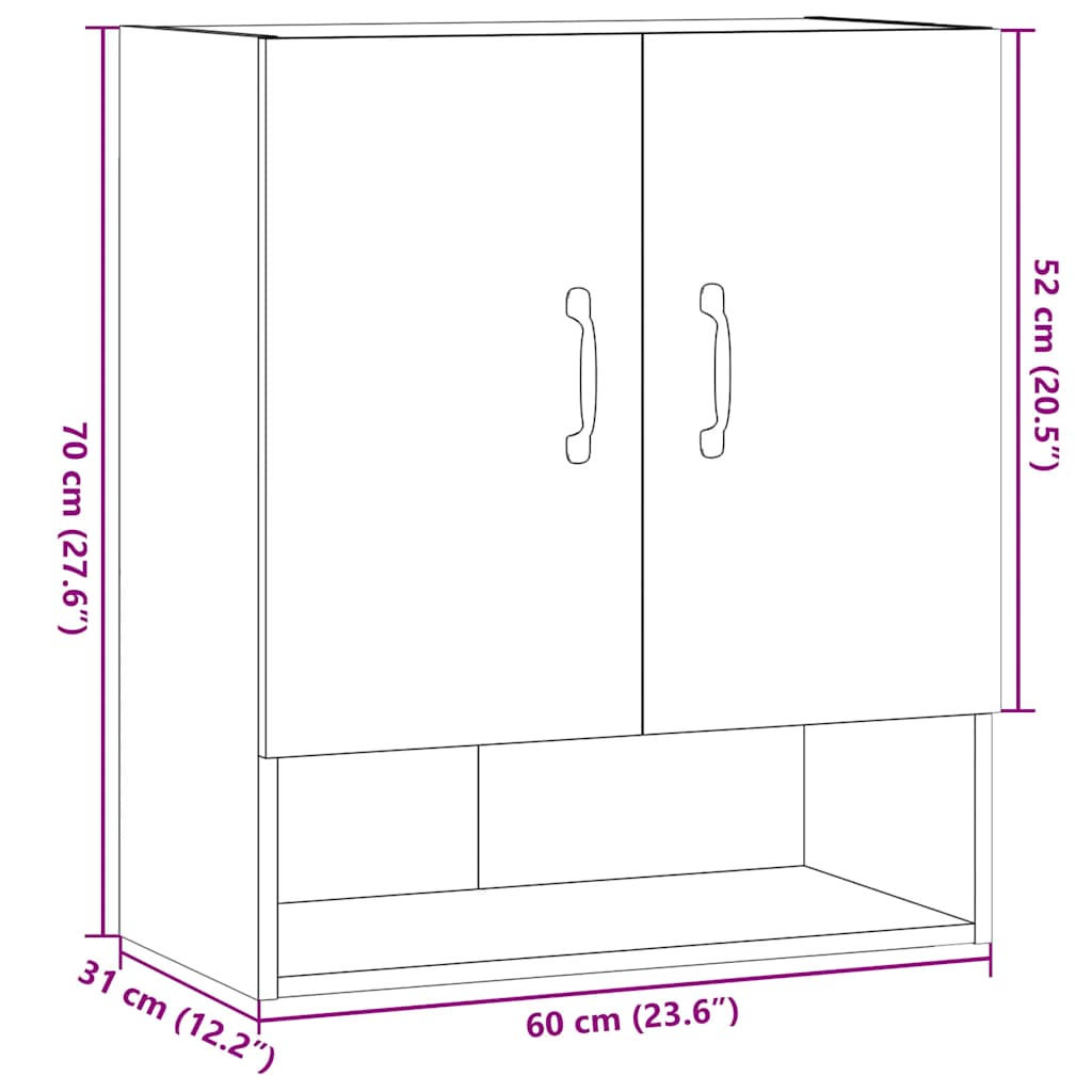 Wandschrank Altholz-Optik 60x31x70 cm Holzwerkstoff