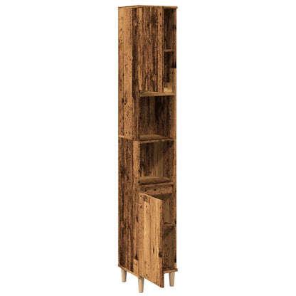 Badschrank Altholz-Optik 30x30x190 cm Holzwerkstoff