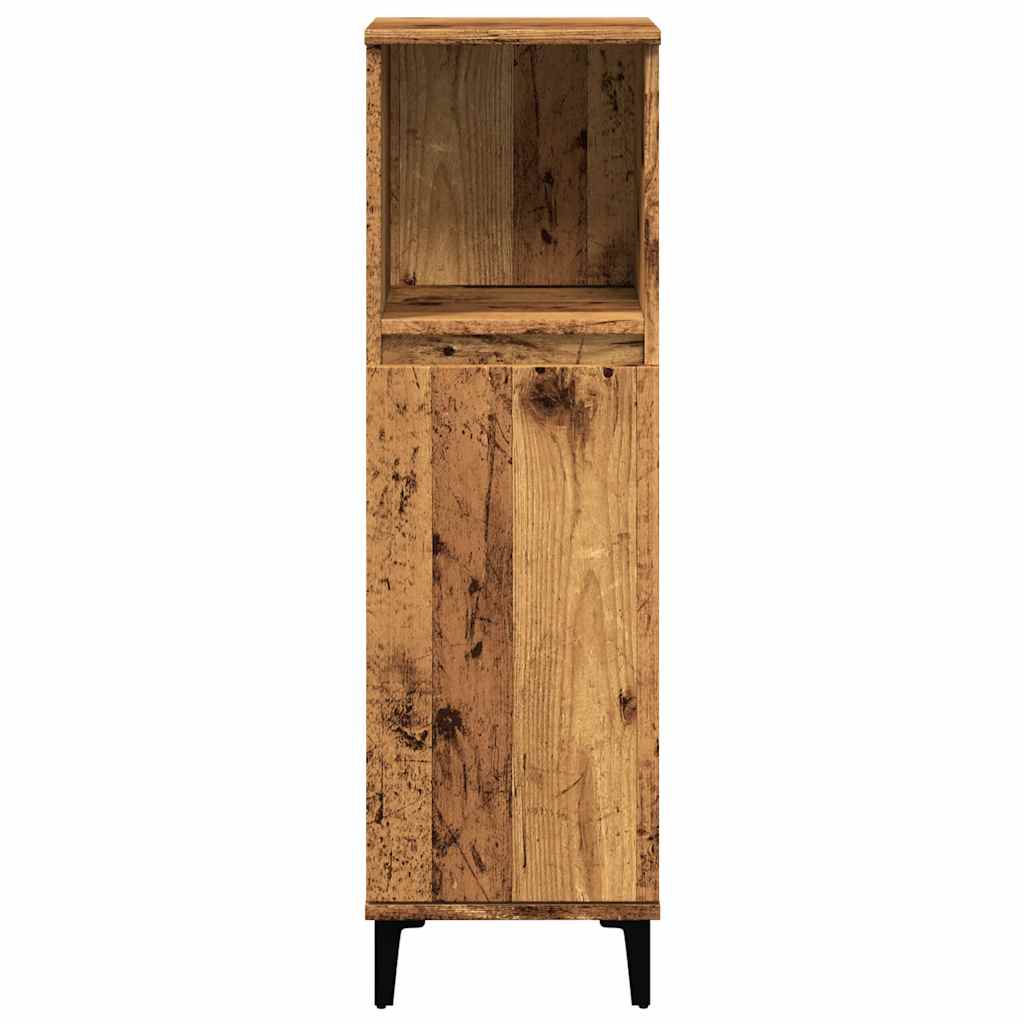 Badschrank Altholz-Optik 30x30x100 cm Holzwerkstoff