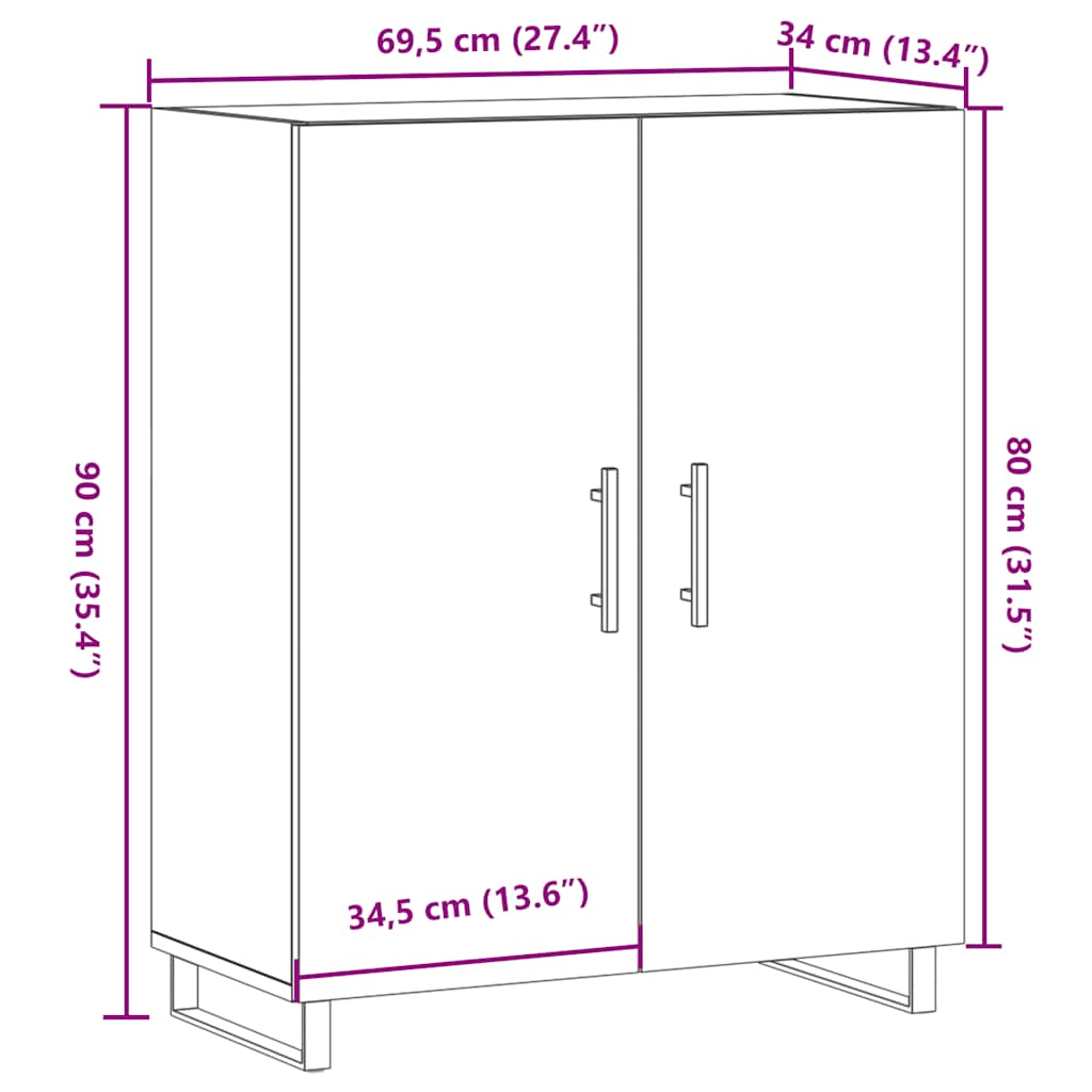 Sideboard Altholz-Optik 69,5x34x90 cm Holzwerkstoff