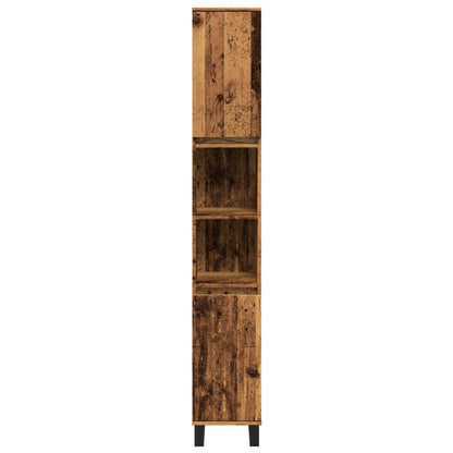 Badschrank Altholz-Optik 30x30x190 cm Holzwerkstoff