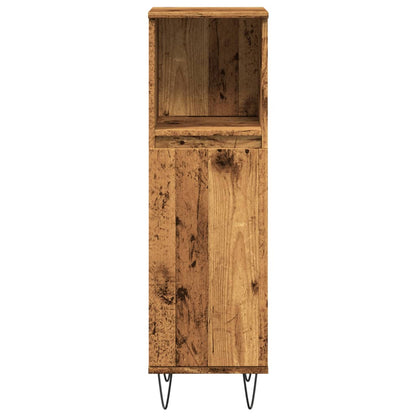 Badschrank Altholz-Optik 30x30x100 cm Holzwerkstoff