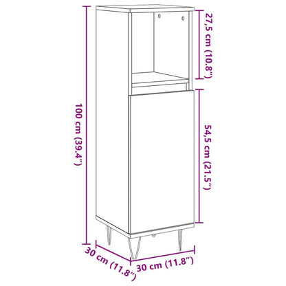 Badschrank Altholz-Optik 30x30x100 cm Holzwerkstoff