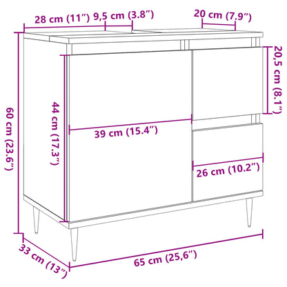 Badschrank Altholz-Optik 65x33x60 cm Holzwerkstoff