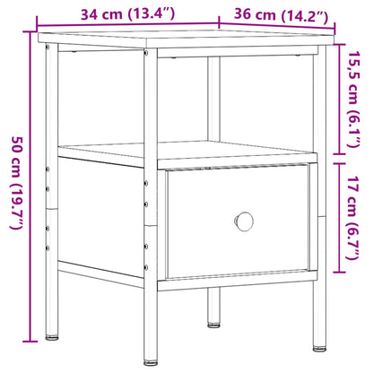 Nachttisch Altholz-Optik 34x36x50 cm Holzwerkstoff