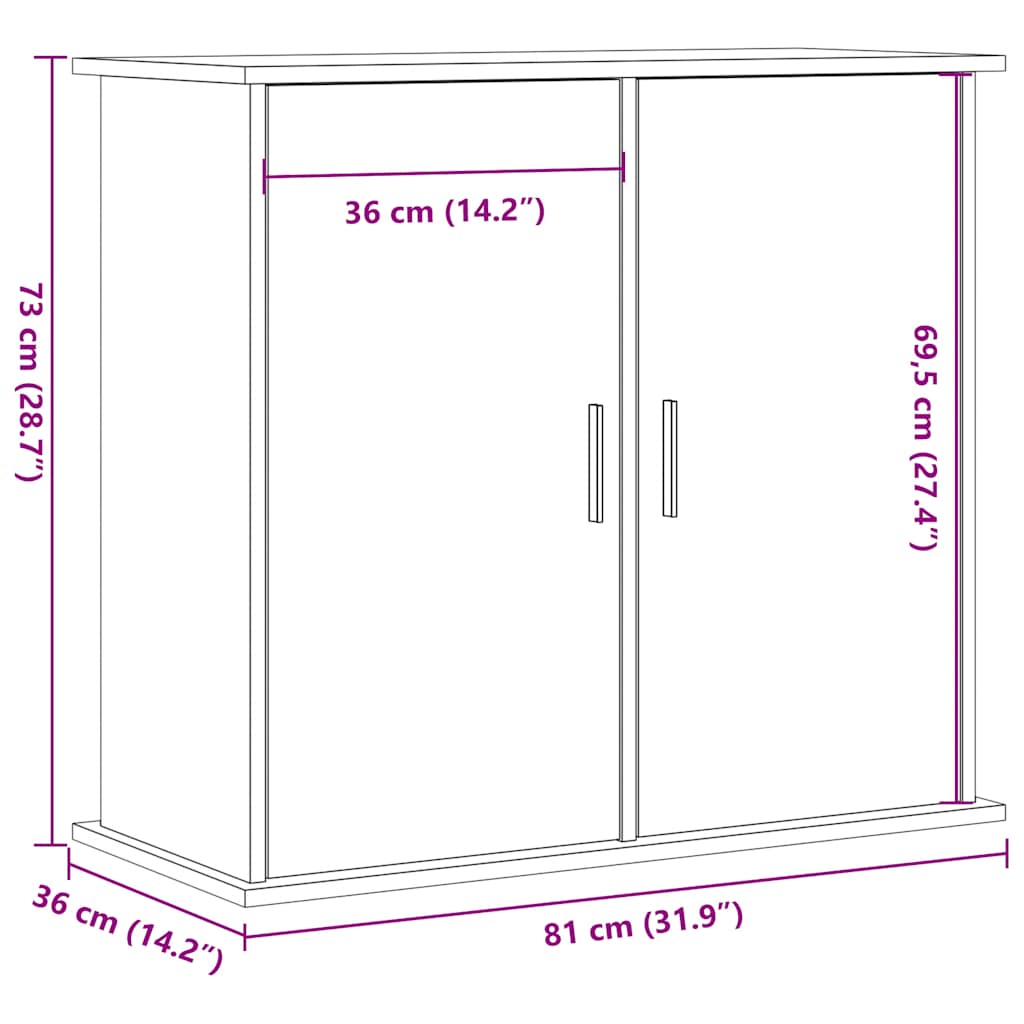 Aquariumständer Altholz-Optik 81x36x73 cm Holzwerkstoff