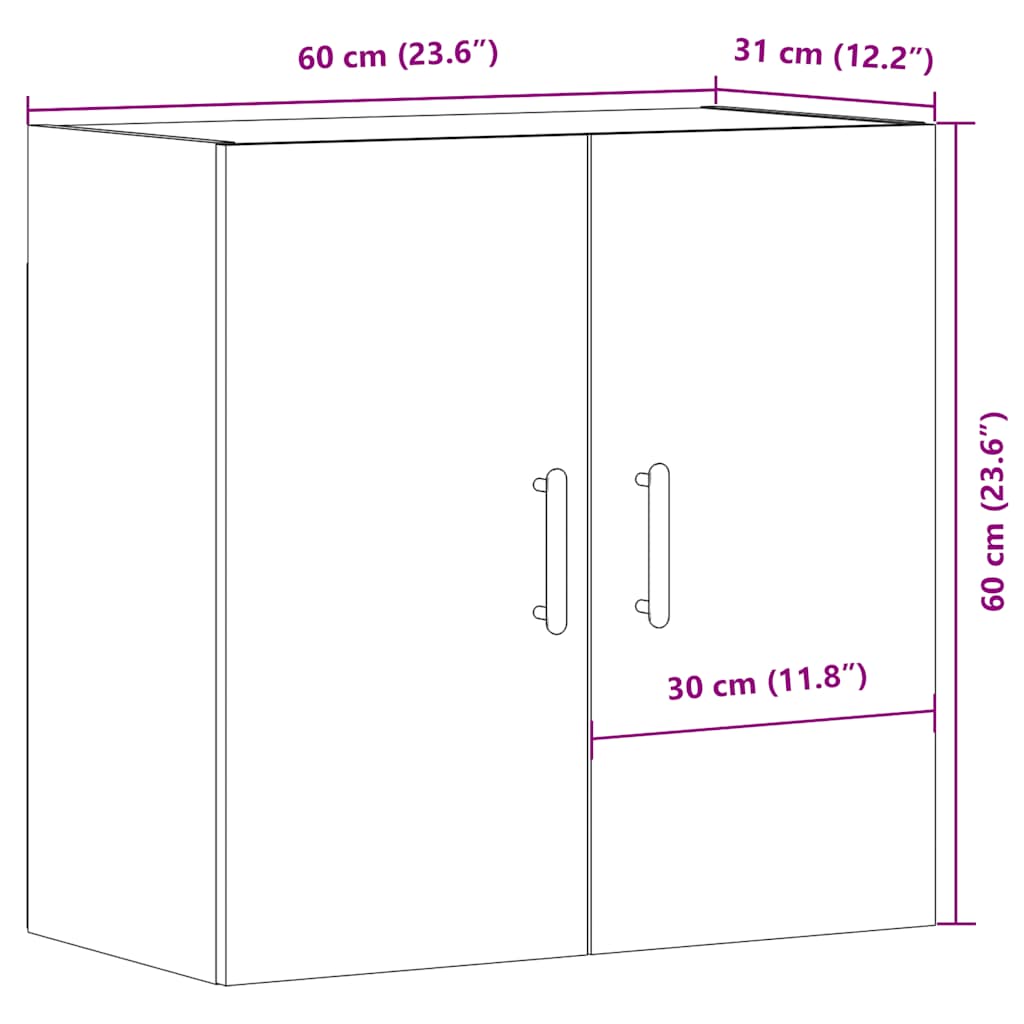 Wandschrank Altholz-Optik 60x31x60 cm Holzwerkstoff