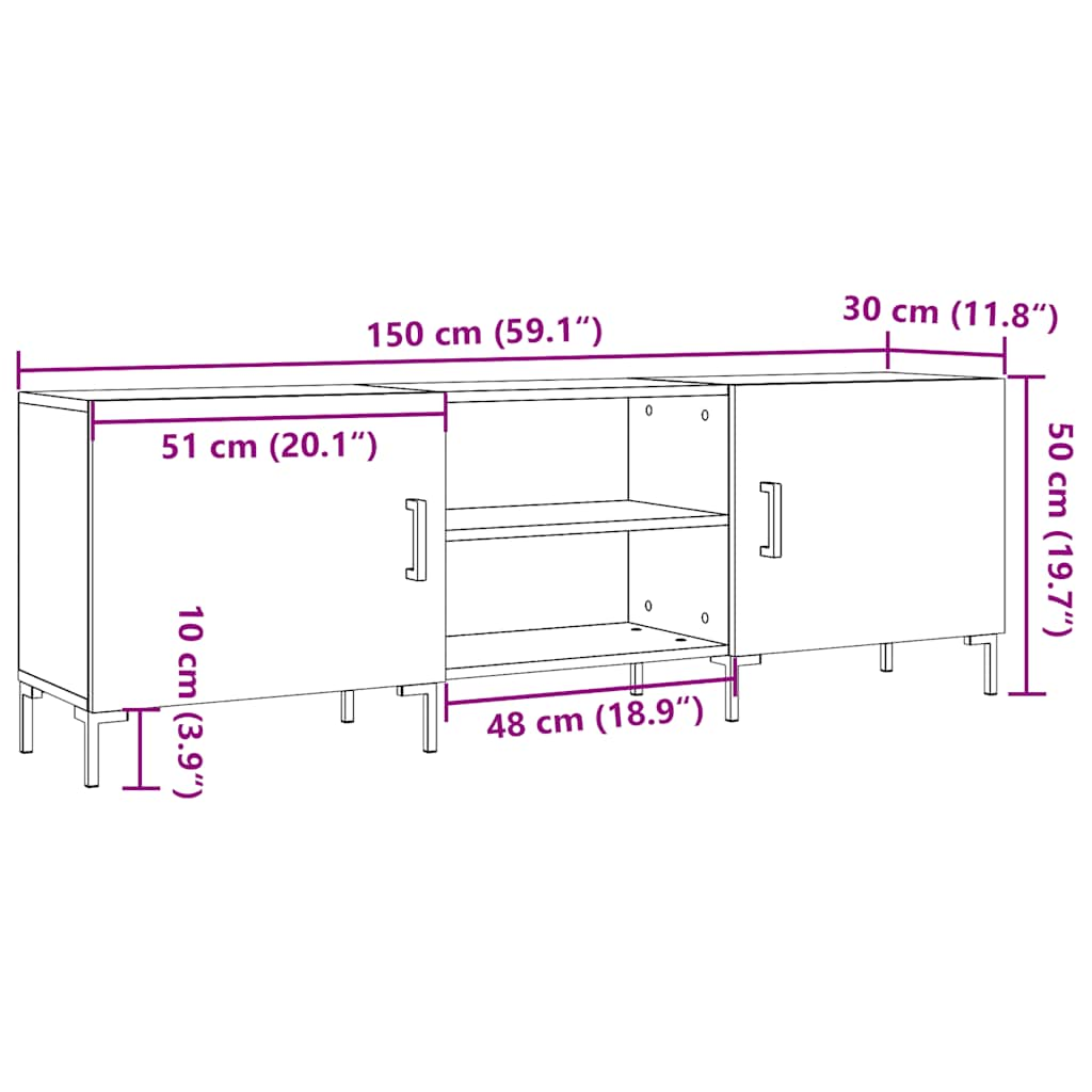 TV-Schrank Altholz-Optik 150x30x50 cm Holzwerkstoff