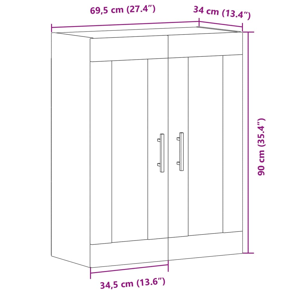 Sideboard Altholz-Optik 69,5x34x90 cm Holzwerkstoff