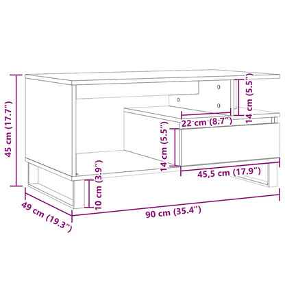 Couchtisch Altholz-Optik 90x49x45 cm Holzwerkstoff