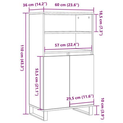 Highboard Altholz-Optik 60x36x110 cm Holzwerkstoff