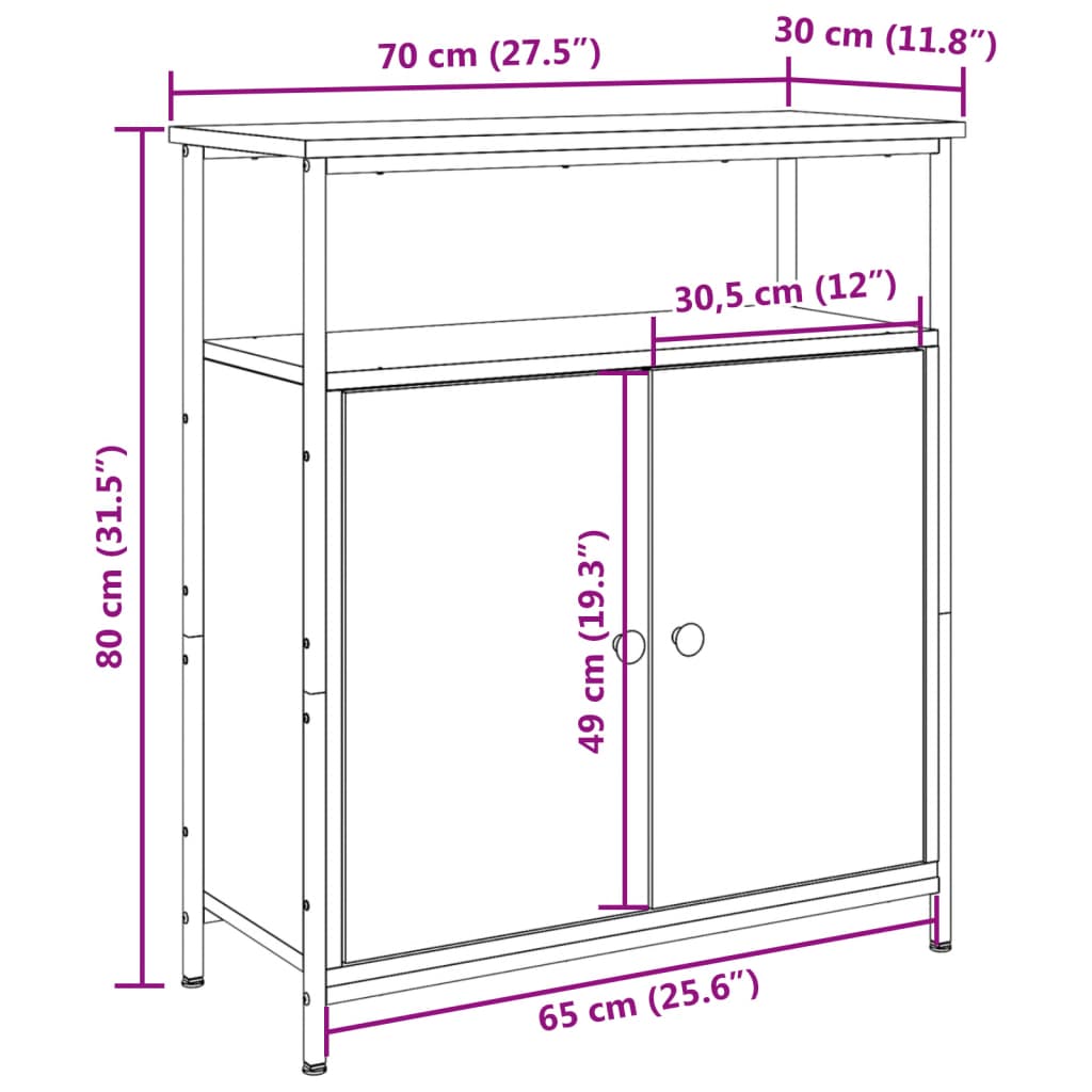 Sideboard Altholz-Optik 70x30x80 cm Holzwerkstoff