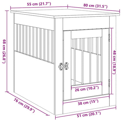 Hundekäfig im Möbelstil Altholz-Optik 55x80x68 cm Holzwerkstoff