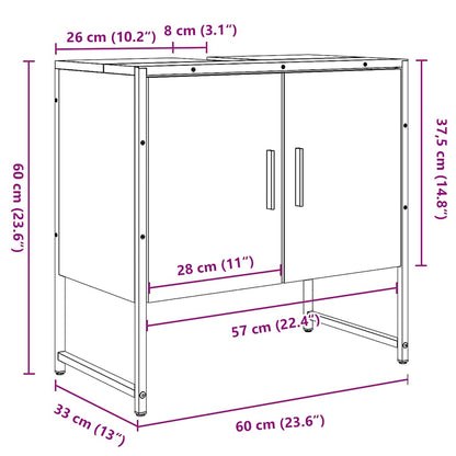 Waschbeckenunterschrank Altholz-Optik 60x33x60 cm Holzwerkstoff