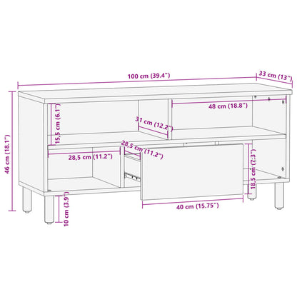 TV-Schrank Schwarz 100x33x46 cm Holzwerkstoff